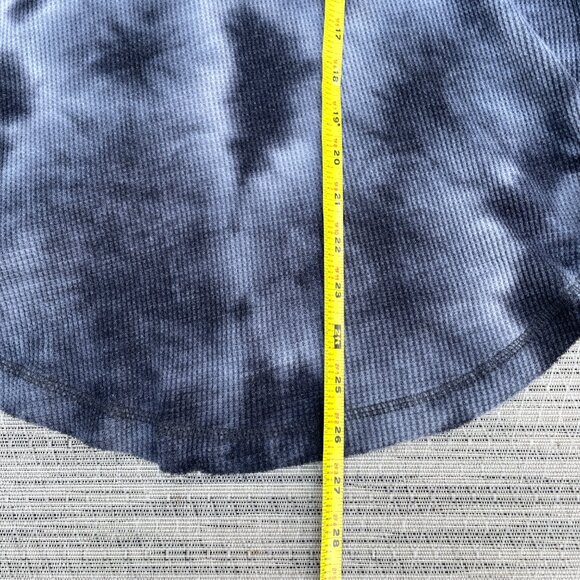 Anthropologie Maeve Size M  Top Tie Dye Thermal Ainsley Waffle Shirt‎ Blue Gray - Picture 7 of 7